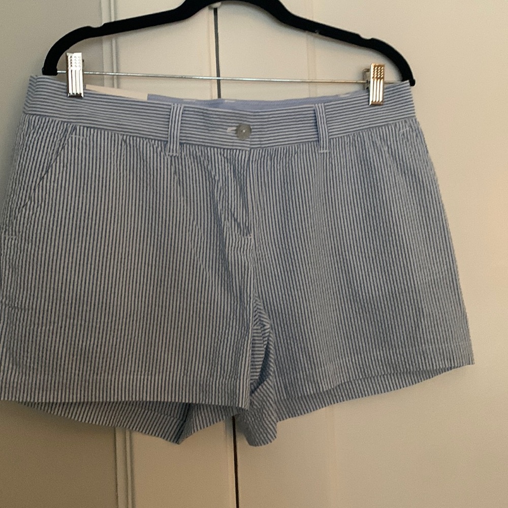Southern Tide, Blue and White Seersucker Shorts, NWT, Size 10